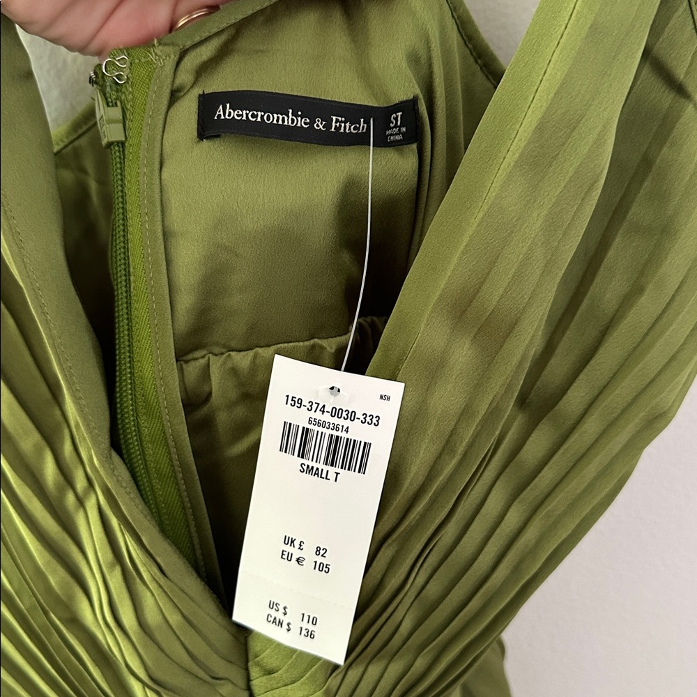 Abercrombie & Fitch Olive Green Cocktail Dress Size Small NWT - Picture 5 of 6